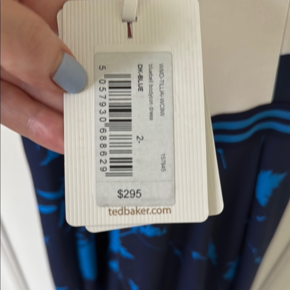 Ted Baker Blue and White Floral Midi Dress - Picture 2 of 4